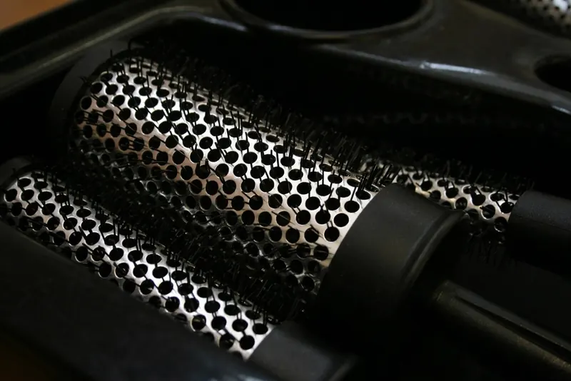 Round styling brush close-up